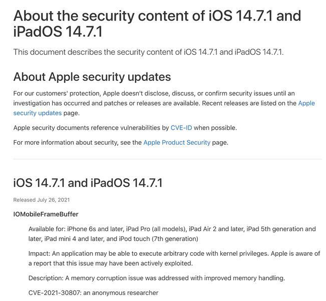 丹凤苹果手机维修分享iOS 14.7.1 正式版更新内容及升级方法 